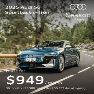 front facing 2025 Audi S6 e-tron Sportback driving